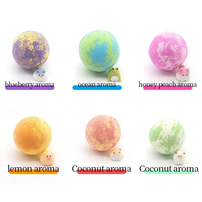 Hot selling baby children toys attractive colorful custom logo rose bath bombs private label surprise bubble bath