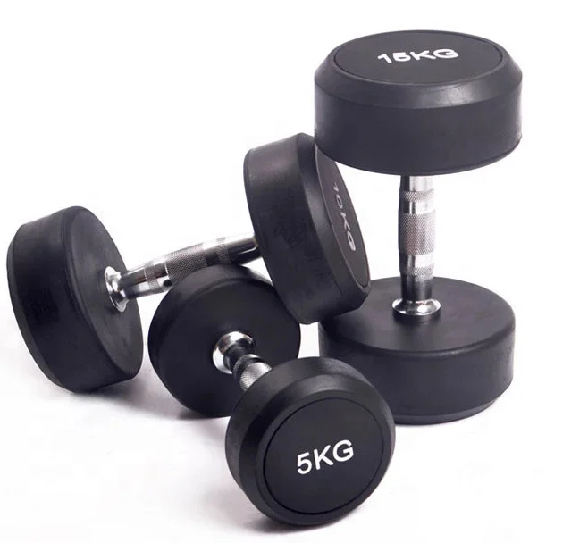 Free Weight Dumbbell Set,Black Fixed Rubber Dumbbell Set,Weight Lifting Adjustable Dumbbell