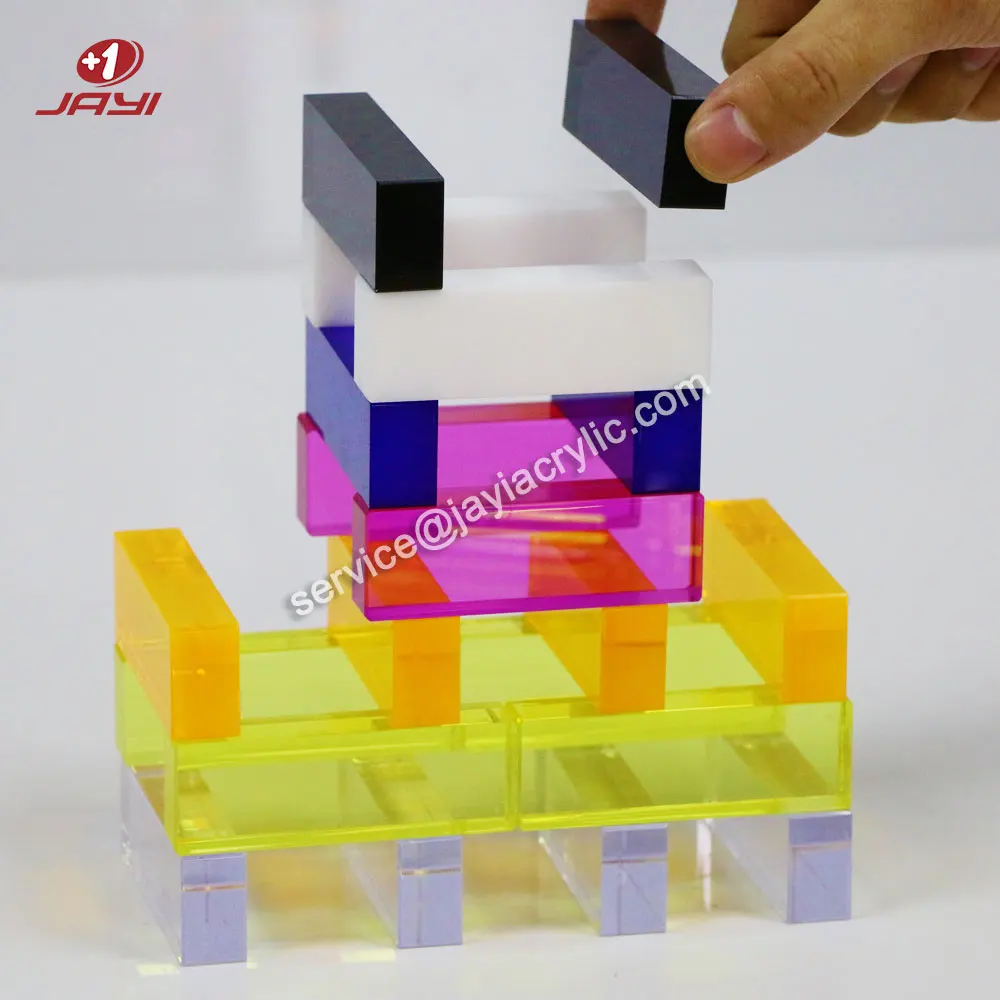 JAYI горячая Распродажа 30 48 54 блоков Tumbling Tower Lucite Пользовательские мини акриловые наборы игры акриловый Штабелируемый