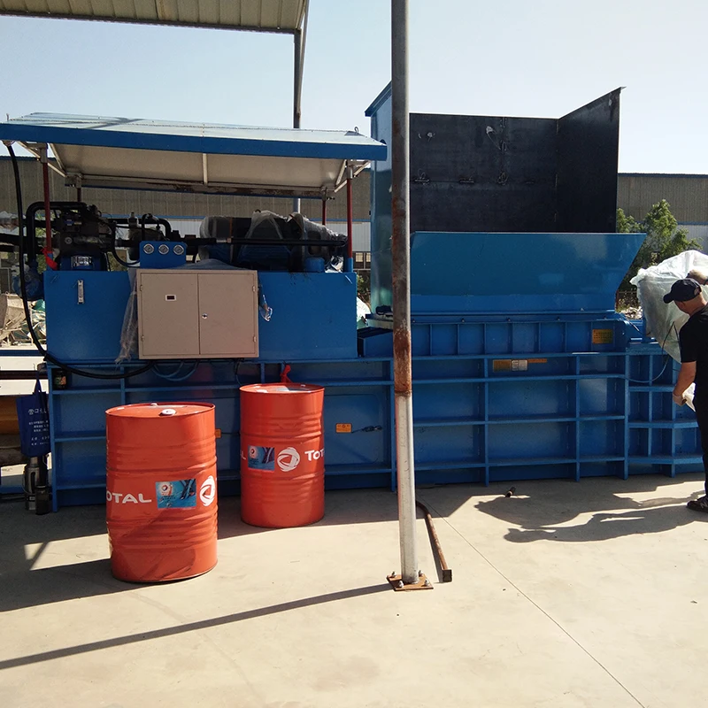 Large horizontal hydraulic baler beverage bottle waste compressor waste paper block press press baler