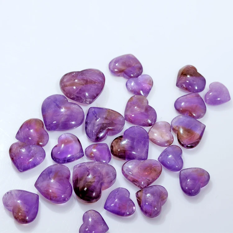 High Quality Natural Quartz Crystal Healing sStones Small Heart Shaped Amethyst For Gift