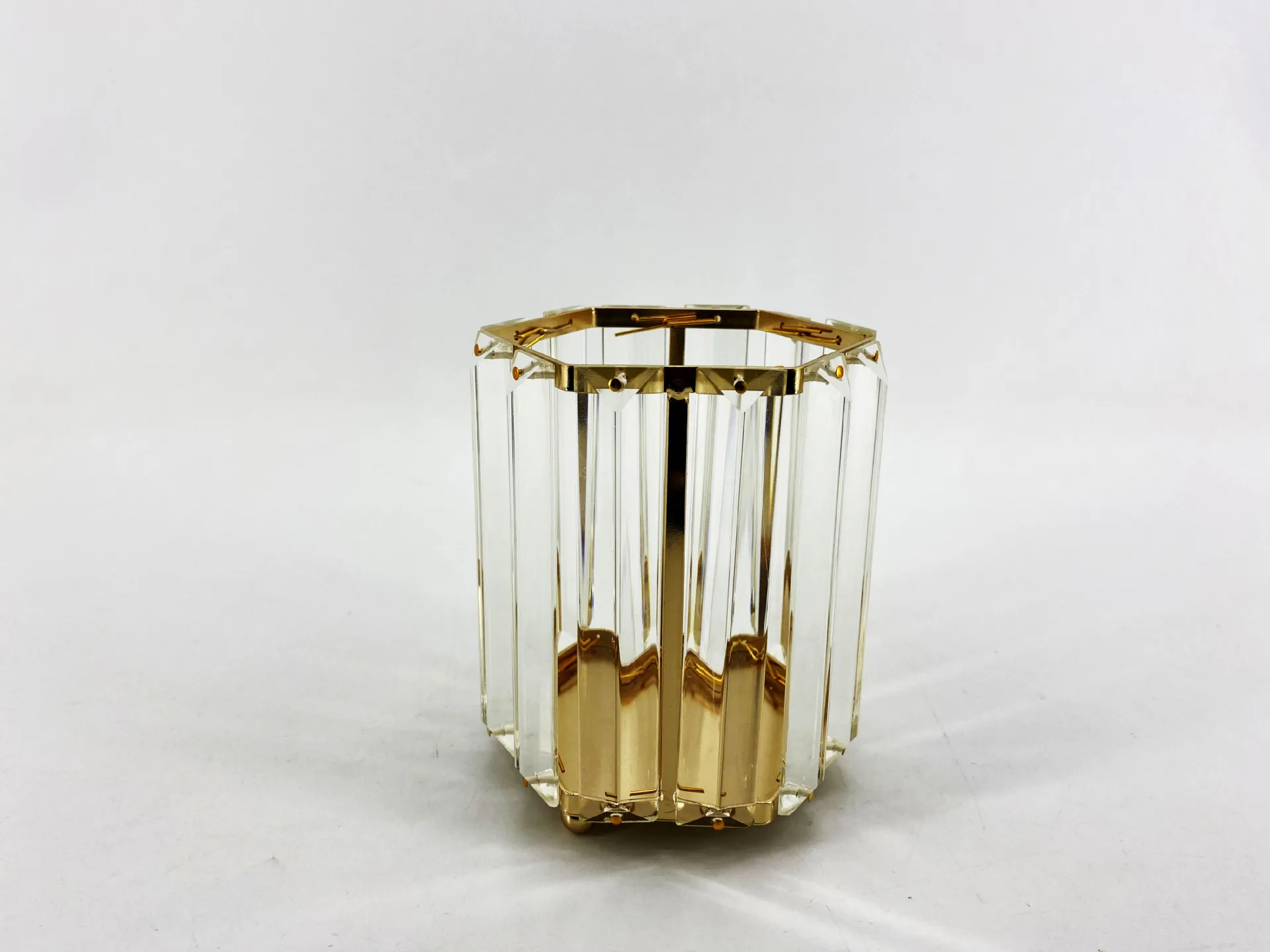 2021 Luxury Crystal Pen Holder Women Make Up Brush holder Table Bucket European Style Gold Brush Box