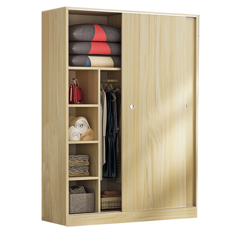 Factory price wooden portable storage closet organizer bedroom furniture closet wardrobe