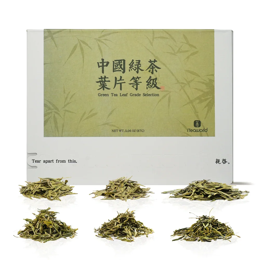 ITeaworld 6 Flavors Superior Green Tea Leaf Grade Collection Includes Longjing and Huangshan Maofeng