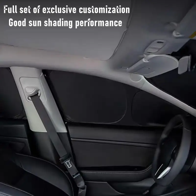 2024 New auto accessories sun uv protection full set 7pcs car window sunshade for tesla model 3 and y