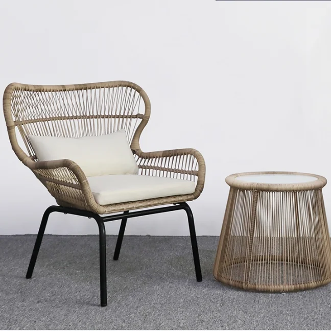 BFP Home Rattan Garden  Sofa Set Modern Style Furniture Coffee Shop Garden Chair Outdoor Patio Furniture Rattan Furniture