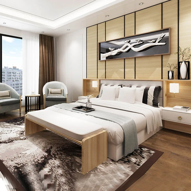 5-звездочные гостиничные спальные комплекты высокого качества королевского размера деревянная мебель для спальни
