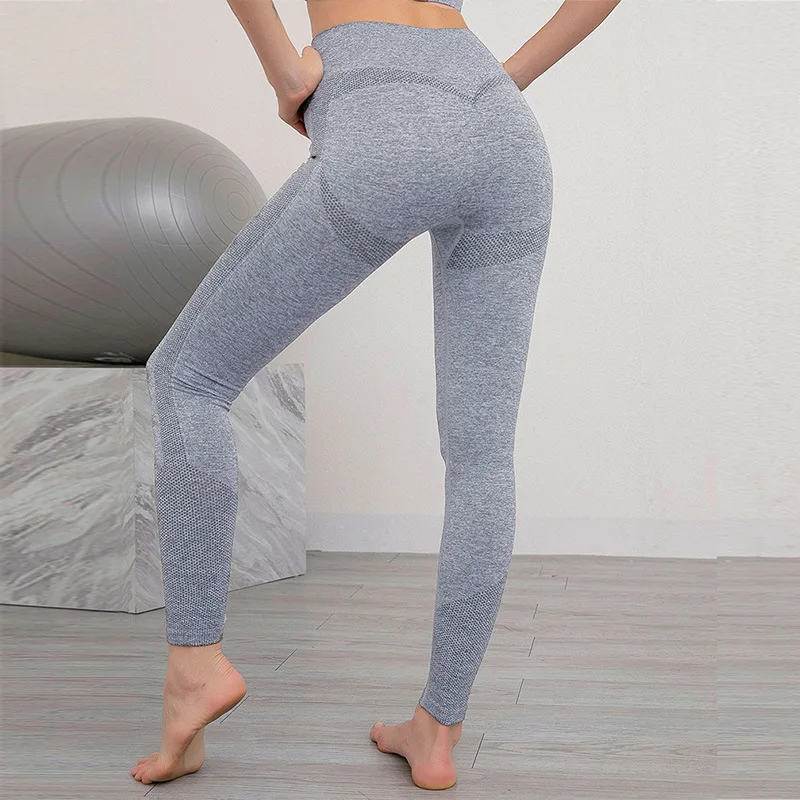 Hot Sell Girl Seamless Sports Pants Breathable Gather Yoga Clothes High-elastic Tight-fitting Fitness Legging For Women