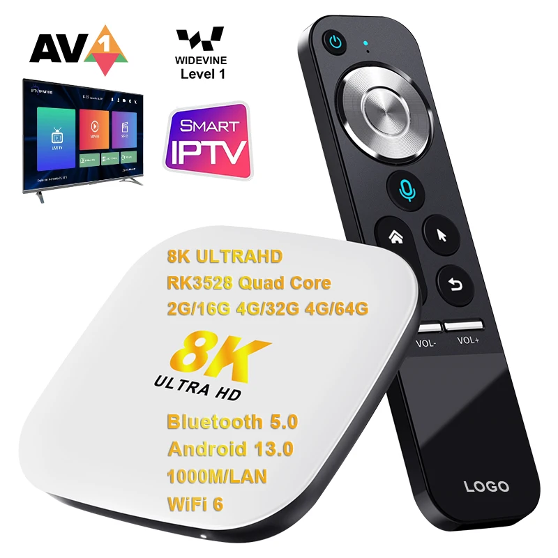 Quad Core RK3528 Streaming Device Set Top Box TV BOX Android 13 Dual WiFi 6 BT 5.0 2gb Ram 16gb Rom 4K 8K Smart Android TV Box