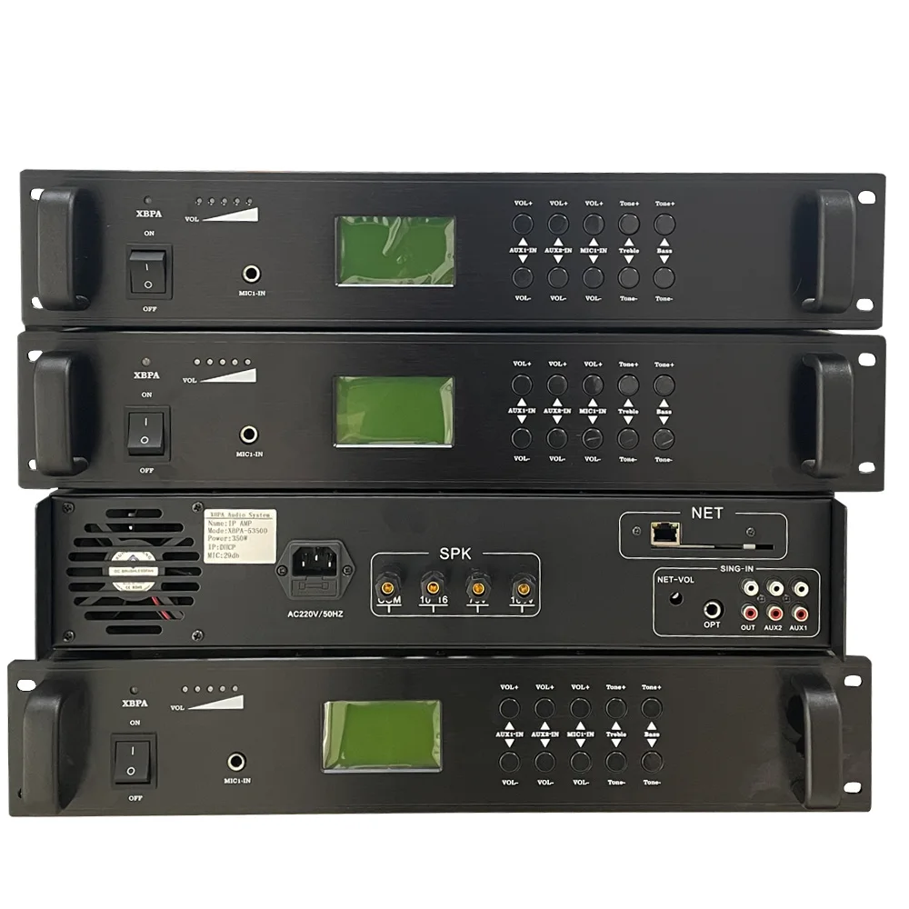 IP power amplifier 100 to 1000 watts professional audio system 1U/2U PA system power amplifier speaker complete set equipment
