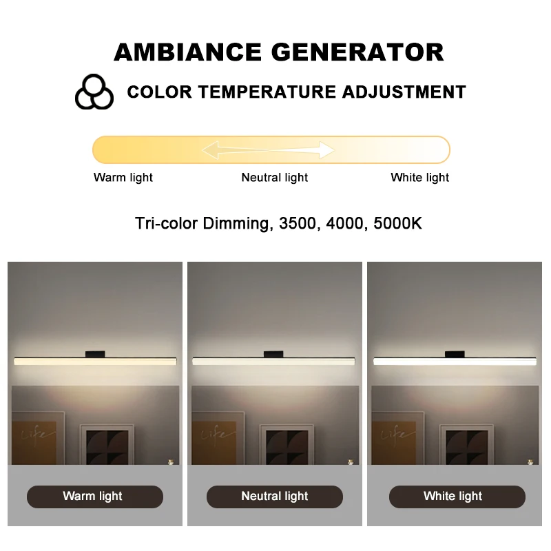 Brandon Minimalism LED Mirror Headlight 10W-25W Indoor Wall Light Bathroom Vanity Lighting Fixture for Hotels Aluminum Lamp Body