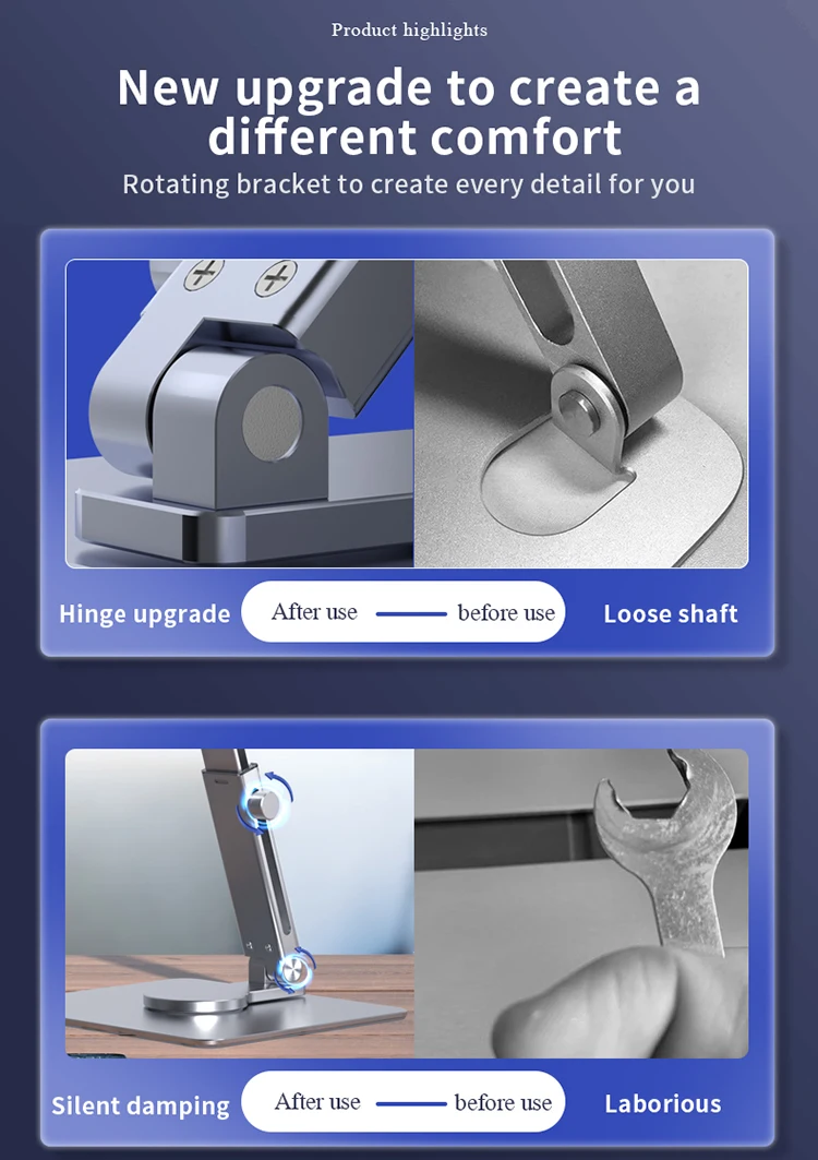 Rotatable Desk Tablet Stand Metal Adjustable Foldable Holder for iPad Pro Air Mini 11 12.9 Samsung Xiaomi Huawei Support