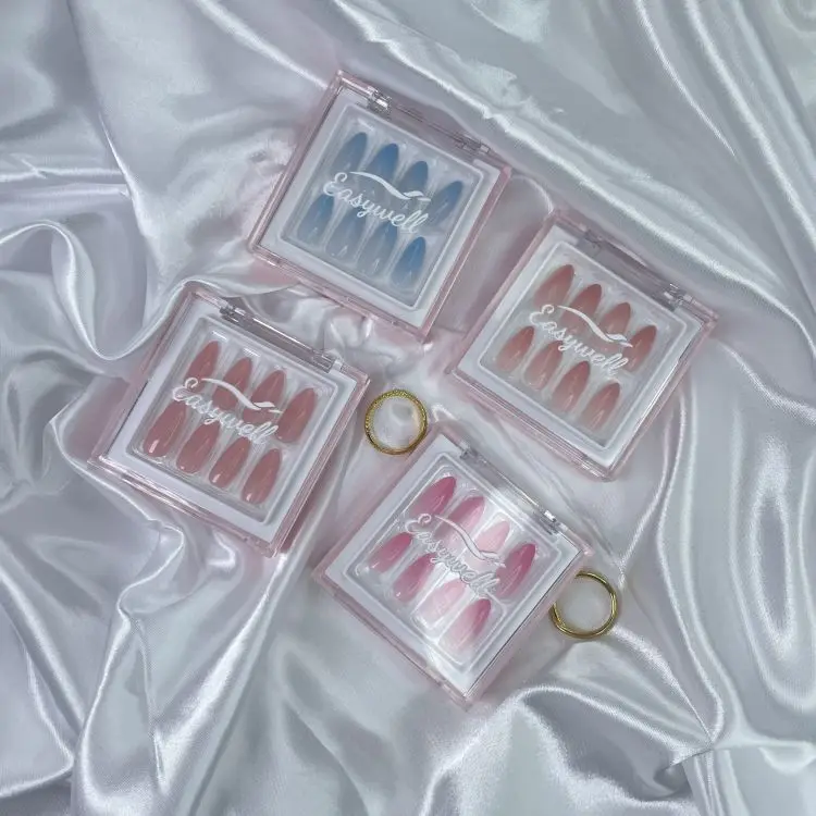 Fashion Trending Gel nails fingernails luxury false nail  with glue custom press on nails packaging box