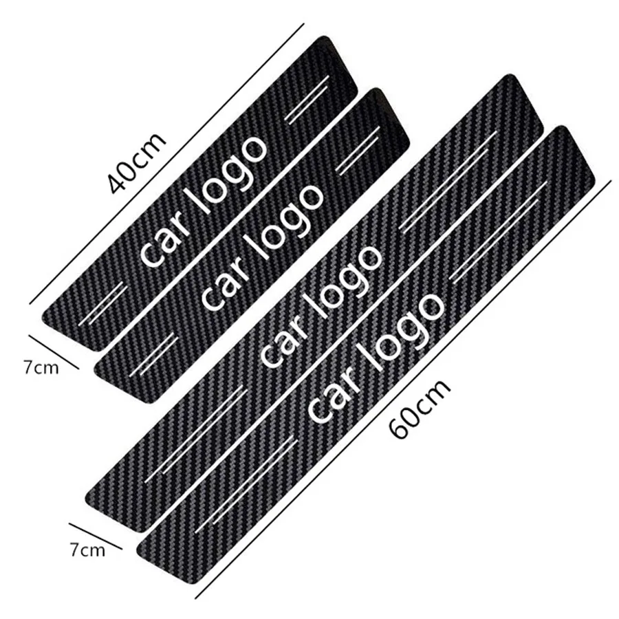 For Toyota 4PCS Carbon Fiber Sticker Car Door Sill Scuff Guard Welcome Pedal Protect Anti-Kick Scratch for Car Doors