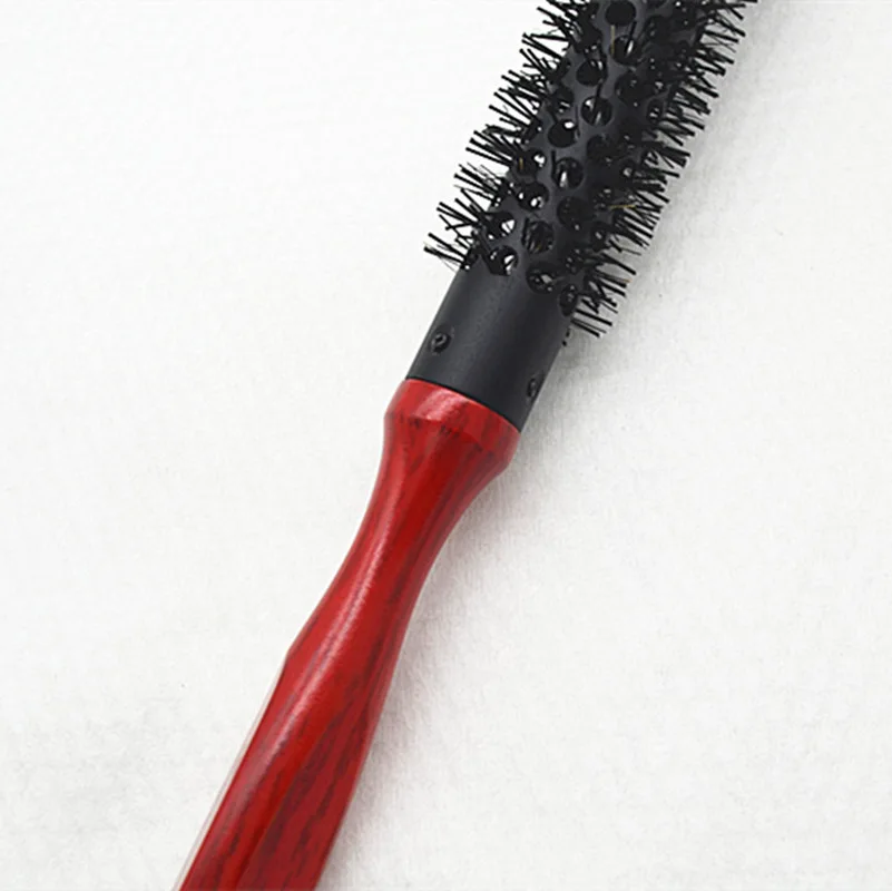 Anti Static Curly Hair Comb nylon Redwood aluminum tube Rolling Round Brush Hair Styling Beauty Salon Hairdresser Curling Iron