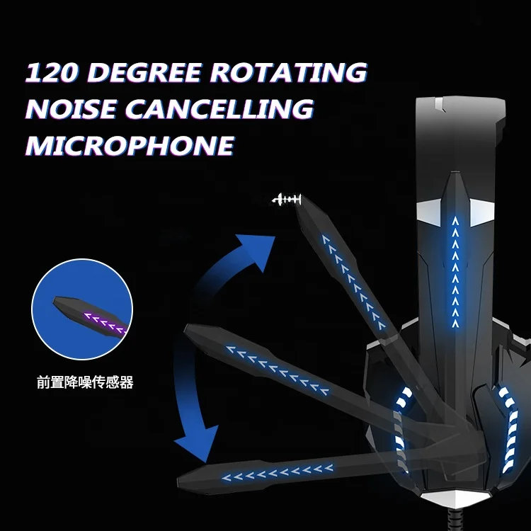 Gaming RGB Headphone USB PC Amazon Hot Wired Gaming Headphones light For Gamer PC Mic Headphones Headset