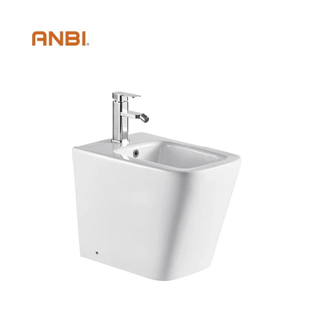 ANBI Elegant Square White Europe Style Floor Mounted Sanitay Toilet Bidet