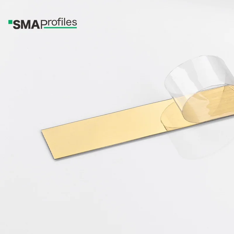 SMAProfiles зеркальная Золотая отделка плоская металлическая из нержавеющей стали декоративной плитки