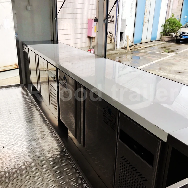 Fully Loaded Foodtruck Food Trailers Mobile Restaurant Container Equipment Water Pumps for Sale Fiberglass Vending Snack