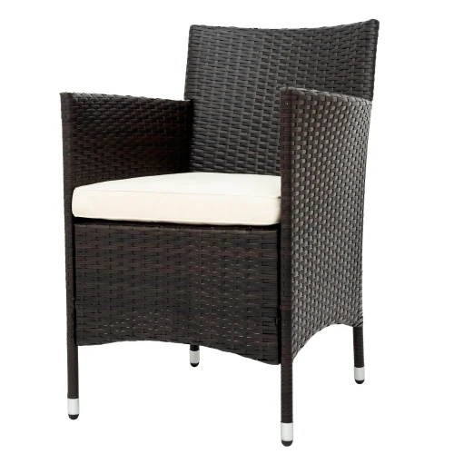 Factory Cheap Price Rattan Dining Chair Patio Balcony Relax Garden Chair With Customized Cushion