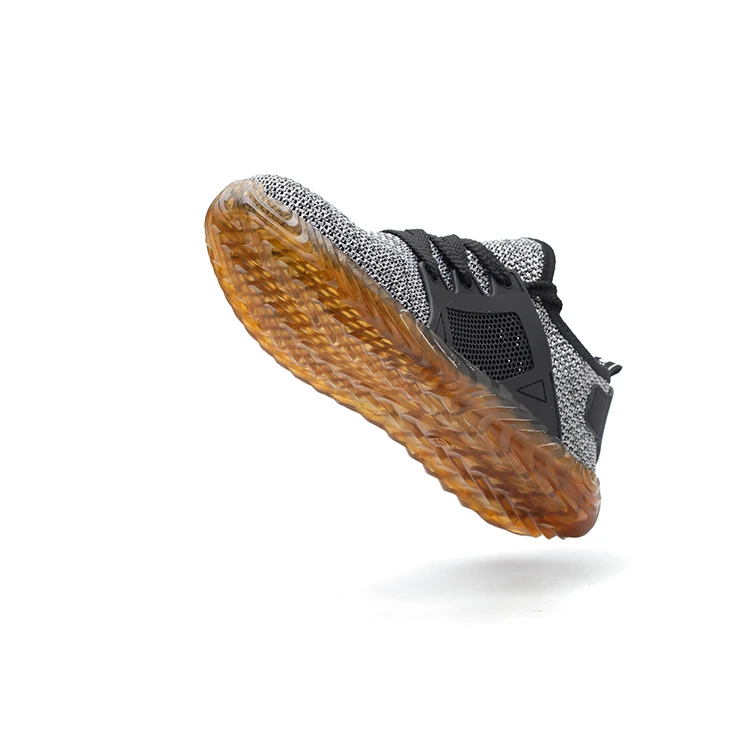 Anti-slip rubber-soled light gray unisex lightweight, comfortable and wear-resistant mesh cloth anti-smashing and anti-piercing