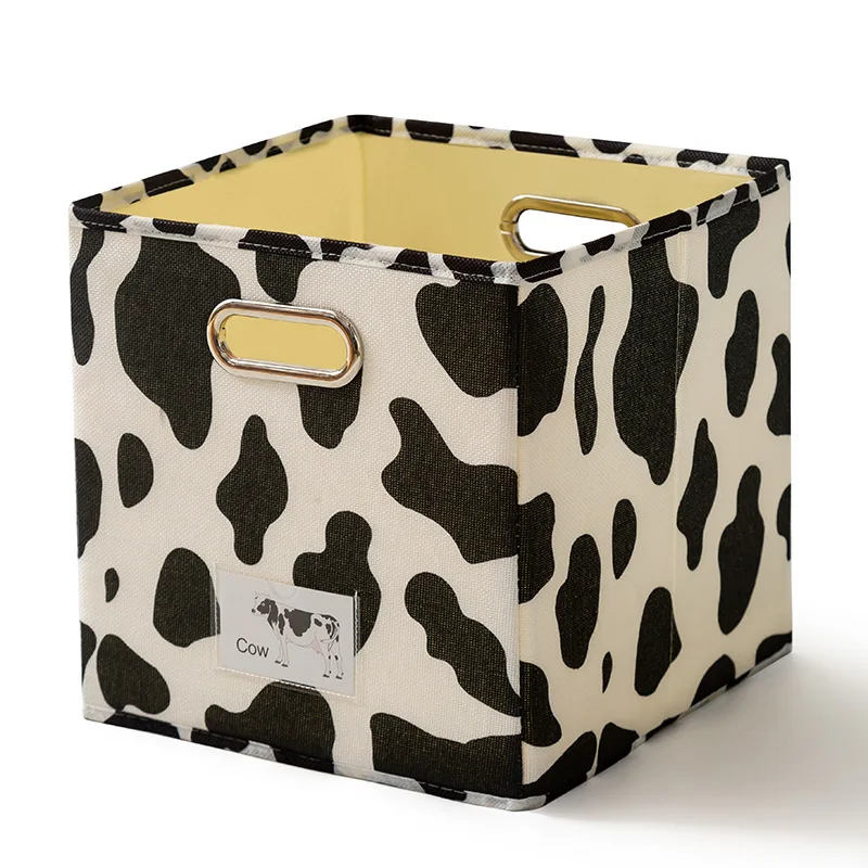 hot selling folding fabric storage box with handle cartoon animal print Christmas gift office home toys storage organizer