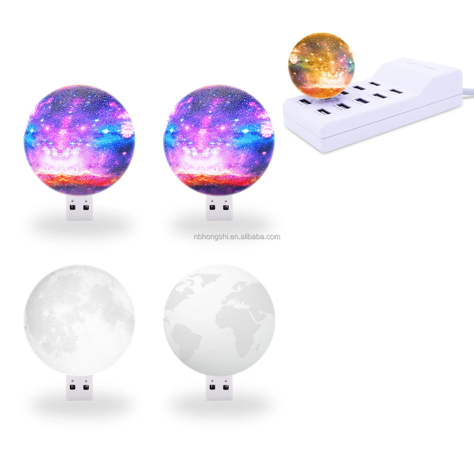 Innovative USB Plug In Moon Light Portable Emergency Night Light Kids Bedroom Decor Mobile Power Charging USB Moon Lamp
