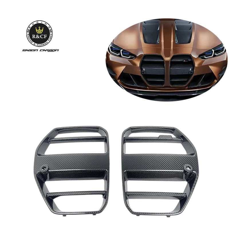 M3 G80 Carbon Fiber grille ST-Style Front Bumper Mesh Grille Bumper Cover Nose Trim For BMW G80 M3 G82 M4 2021+