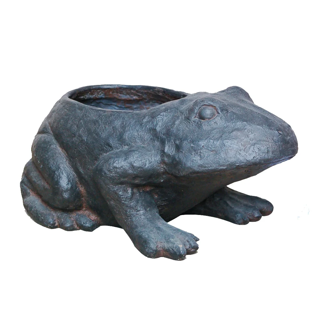 2021 New Outdoor Frog Flower Pot Garden Iron Cast Fiberglass Flower planter pot