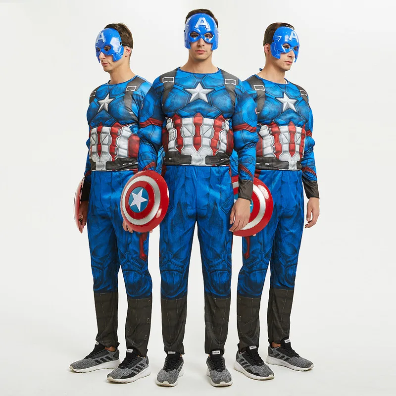 2021Super hero Captain of America Cosplay Costume boys super hero role play Jumpsuits for kids America movie costume