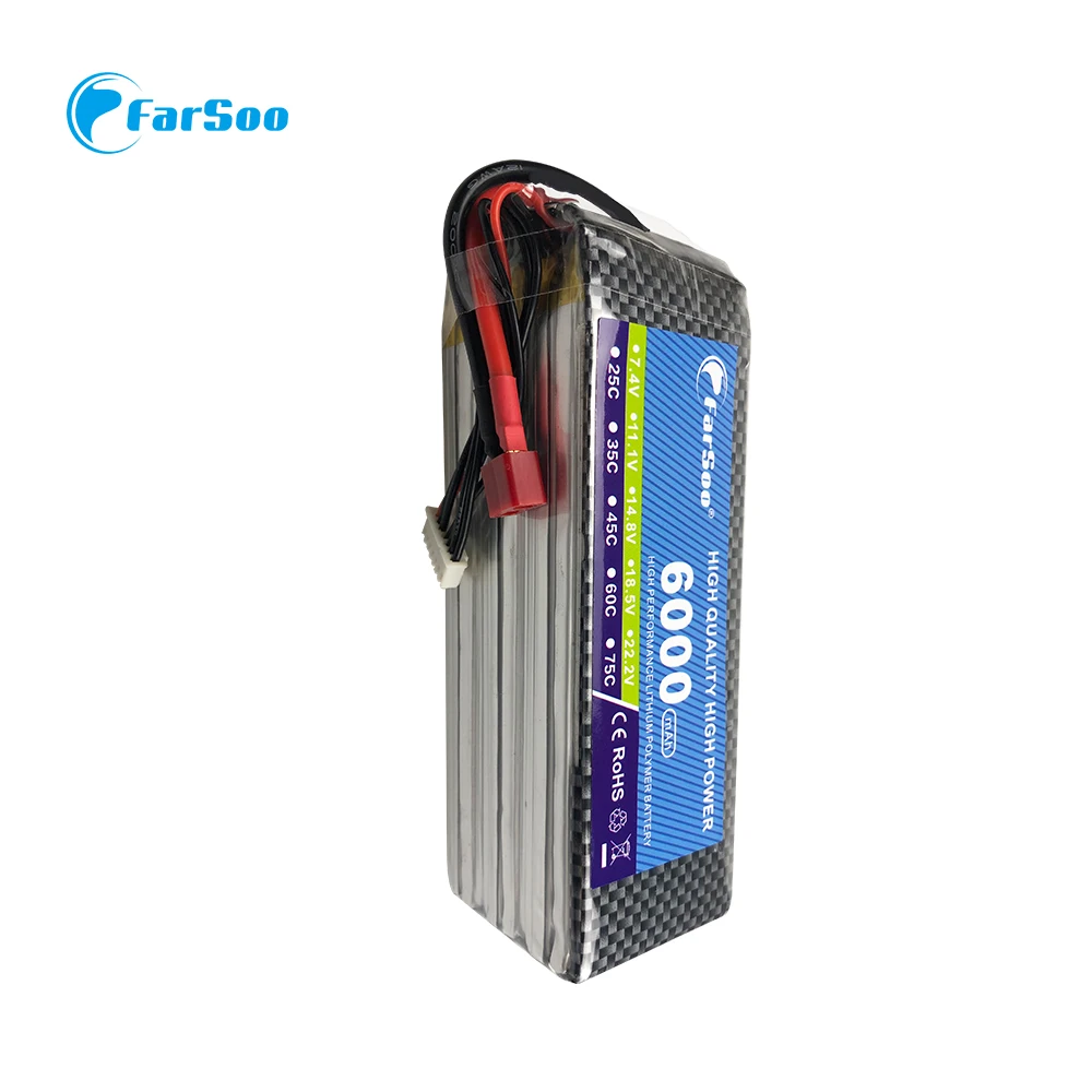 Factory hot selling 11.1V 3S 6000mAh 35C 40C High Capacity For RC Helicopter Airplane Quadrotor Car Rechargeable  lipo batteries