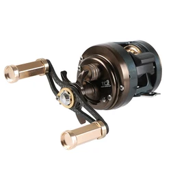 Trolling Fishing Reel Round Baitcasting Reel Graphite Body Large Line Capacity 11+1 BBS Drum Reel