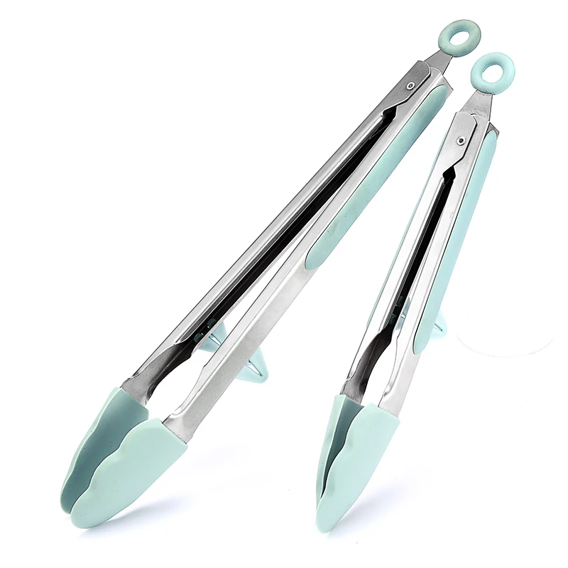 Премиум кухонные инструменты, ручка из нержавеющей стали, силиконовые щипцы для барбекю и еды