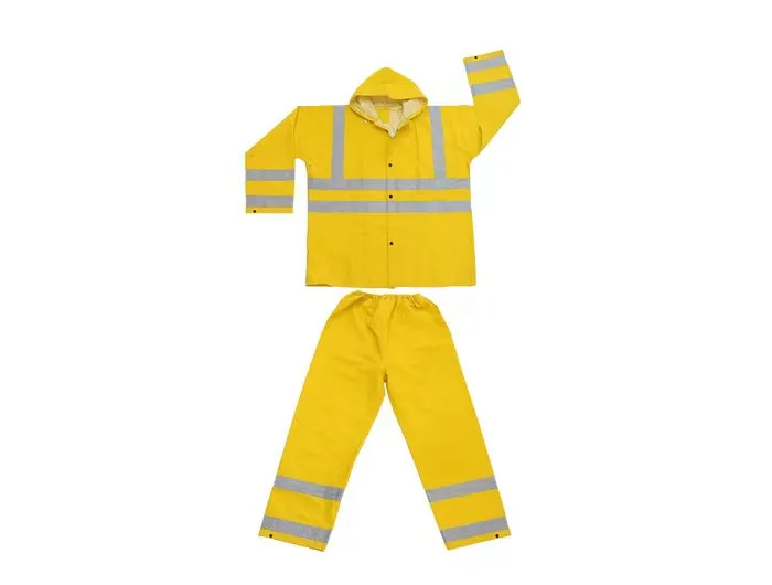 Yellow Pvc rain suit raincoat for men industrial rain coat