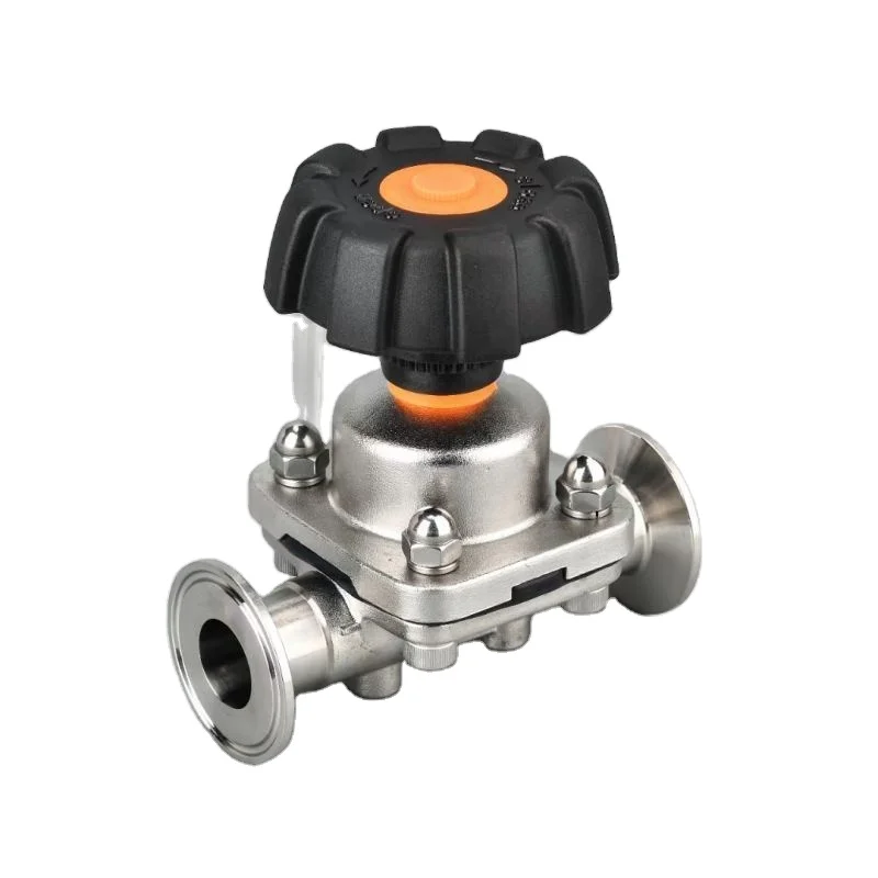 Manual Tri Clamped Diaphragm Valve 316L Stainless Steel Double diaphragm