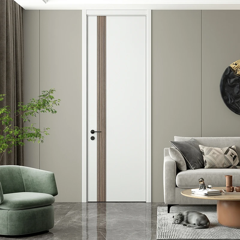 China Manufacturer Custom High Quality Internal Room Flush Wooden Door Design Bedroom Modern Frameless Interior Door