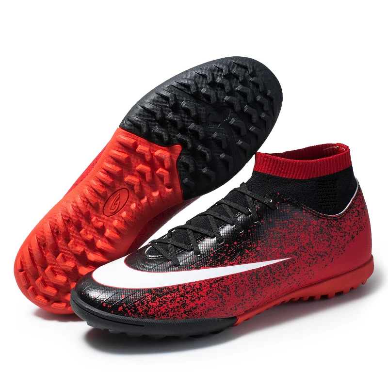 
2020 Hot Sale Men TF Studs Football Boots High Ankle Soccer Shoes 