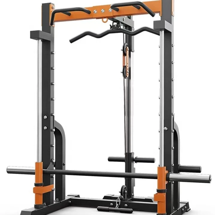Gym Equipment Plate Load Black Multi Station Functional  Home Smith Machine With Muscle Bench
