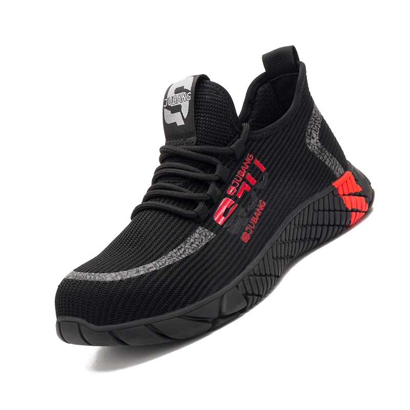 Shoes Safety man Summer Breathable Labor Protection Shoes Fly Weave Anti-smash And Puncture Safety Shoes Steel Toe Work Boots
