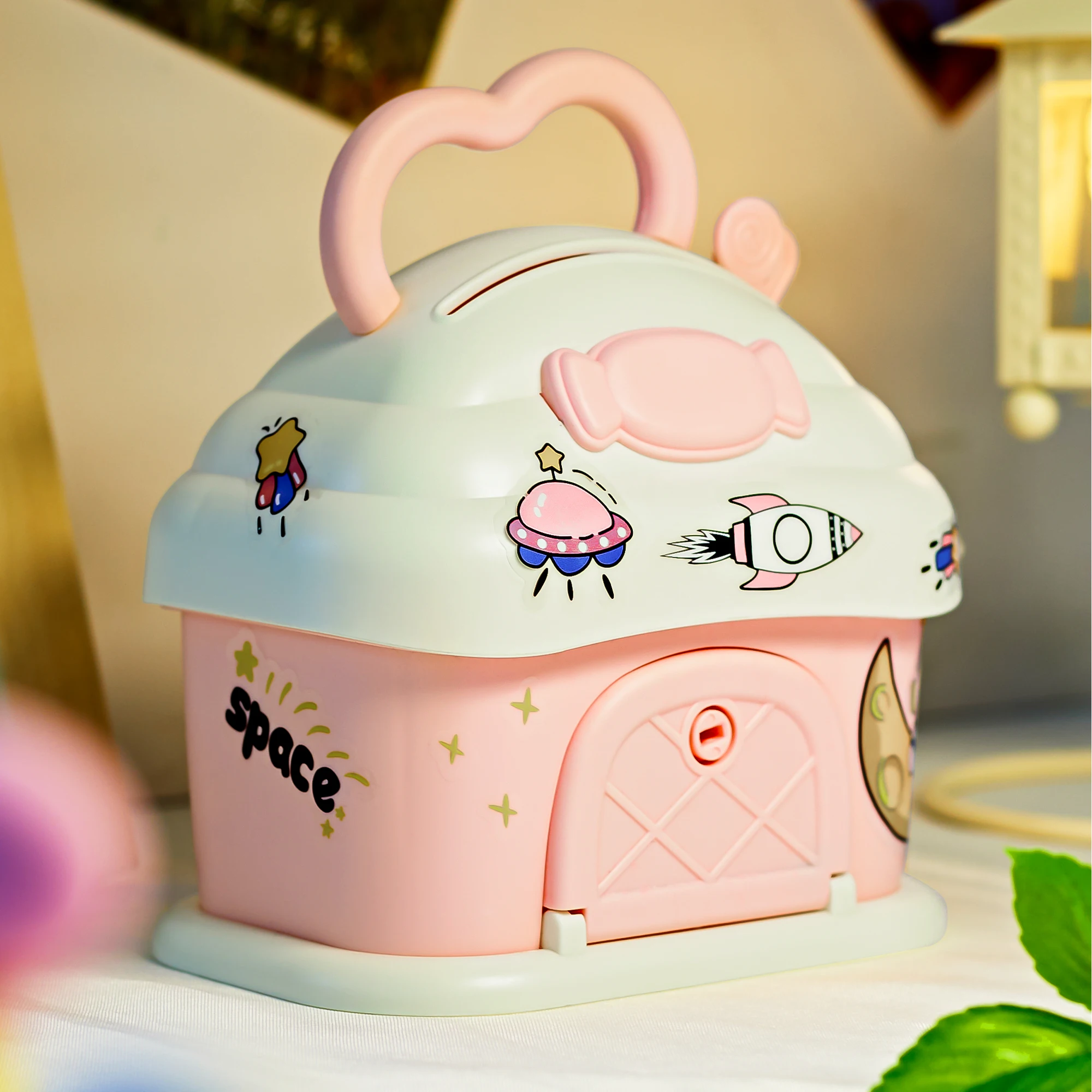 XST Unbreakable Plastic Money Bank Saving Box Coin Bank for  mushroom Piggy Banks Practical Easter ATM Piggy Bank Toys