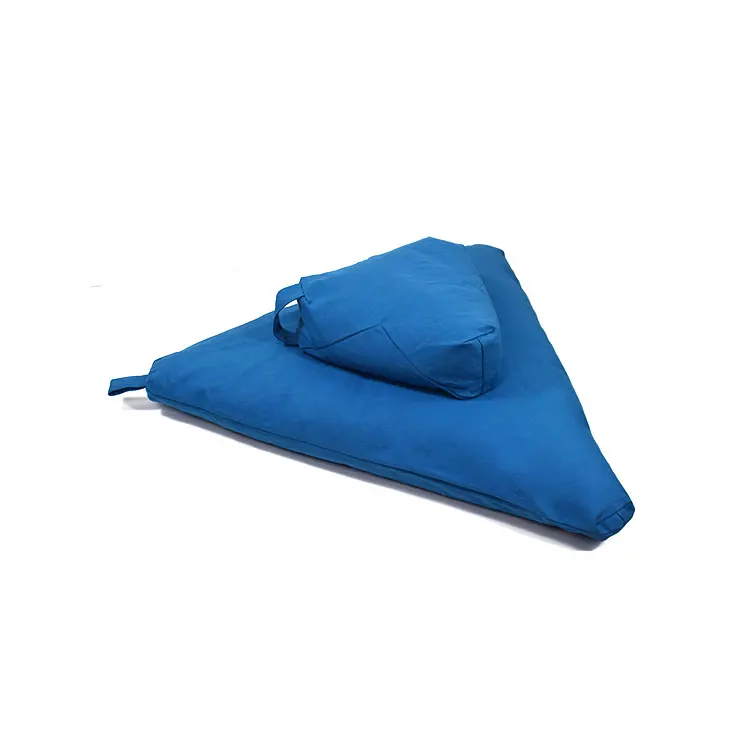 Wholesale Zafu Buckwheat Filled Removable Yoga Bolster Pillows Triangle Meditation Cushion Custom Shape  Pillow