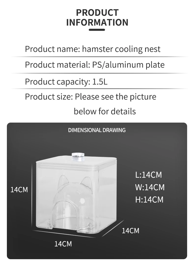 ZOOG Hamster cooling nest  golden bear shelter house sleeping cage landscaping supplies  Summer cooling room
