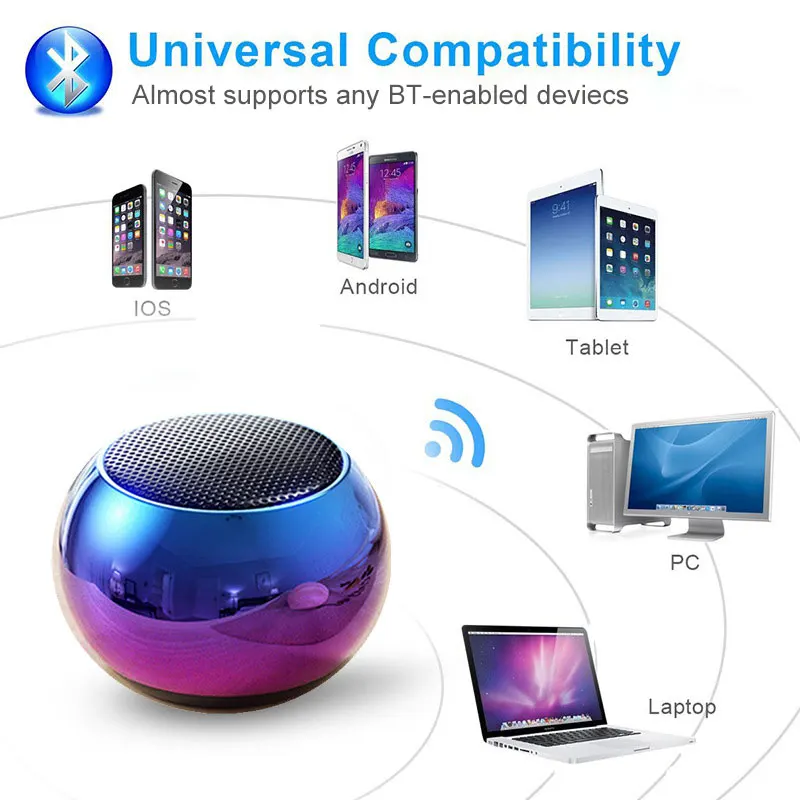 M3 Small Portable Speakers Bass Mobile Phone Bocina Boombox Altavoz Music Box Mini BT Wireless Parlantes with Hanger Memory Card