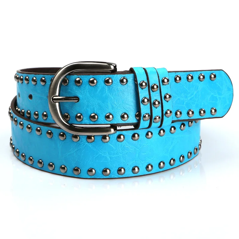 Excellent quality Fashion Studded Leather buttons Belt for Dress or Jeans