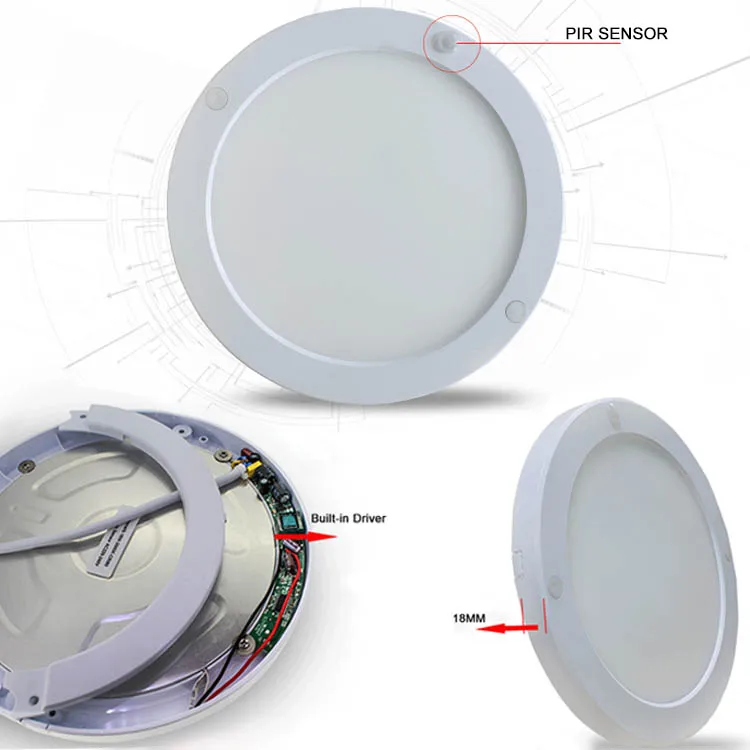 18W PIR Motion Sensor LED Round Ceiling Light Modern Led Ceiling Light For Corridor Hallway