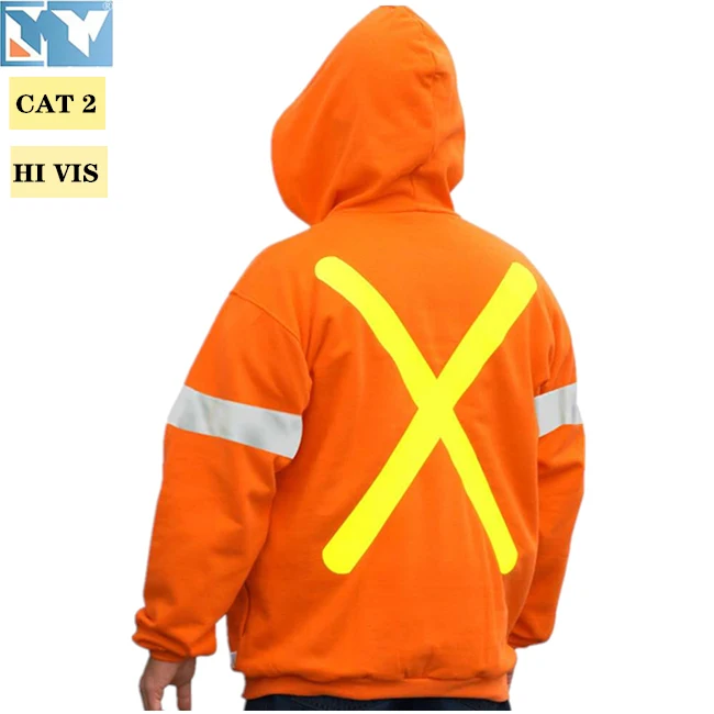 Cat 2.0 Arc Flash Suit Atpv Rating 8.7cal/cm2  Fireproof Hi Vis Clothing Orange Hoodie Sweatshirt Jacket
