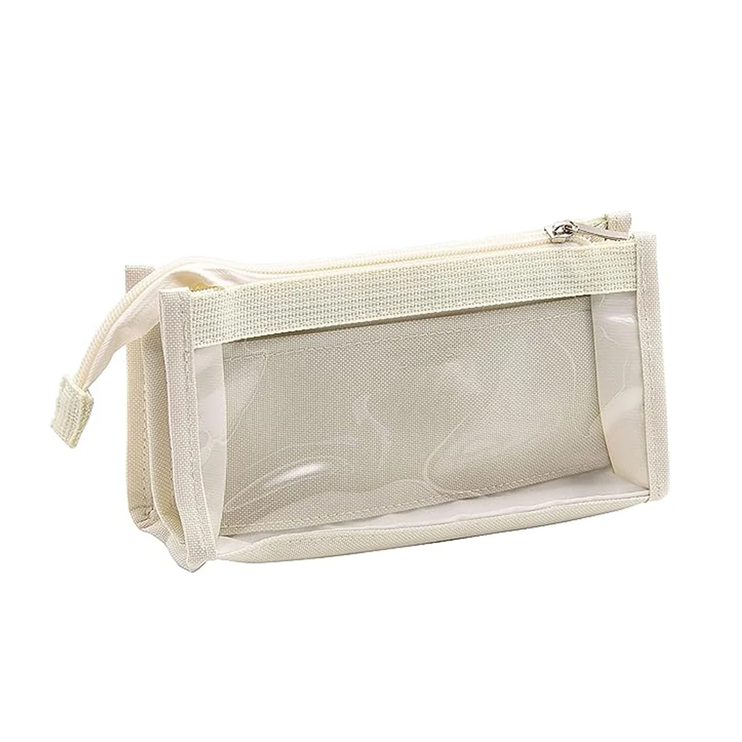 Cute Clear Pencil Pouch PVC Zipper Pen Case for Pencil Storage Portable Office Supplies Pouch for Adults