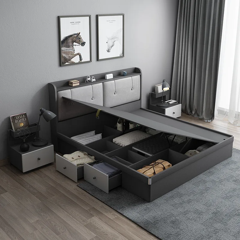 Kainice Discount luxury storage platform bed storage bed upholstered bed frame for home