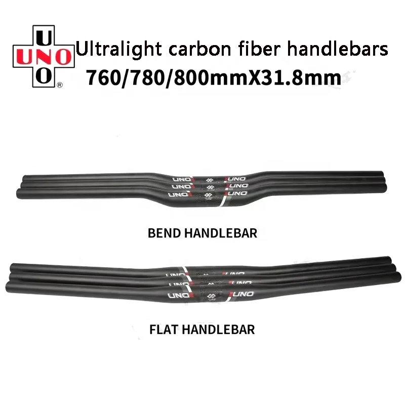 UNO 760/780/800mm Bicycle Carbon Handlebar MTB 31.8mm Bike Carbon Fiber Handlebar