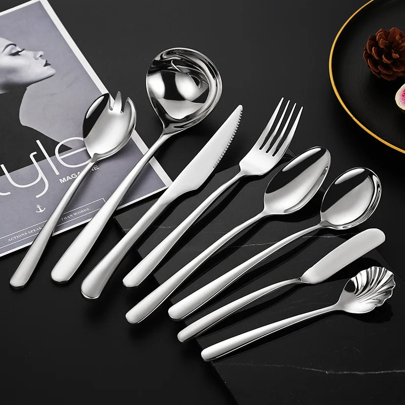 304 Роскошная оптовая продажа Современная полная посуда элегантный набор столовых приборов из нержавеющей стали оптом для отеля столовые приборы свадьбы